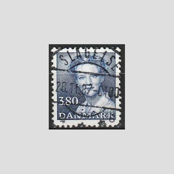 FRIMRKER DANMARK | 1985 - AFA 822 - Dronning Margrethe - 3,80 Kr. bl - Pragt Stemplet Slagelse