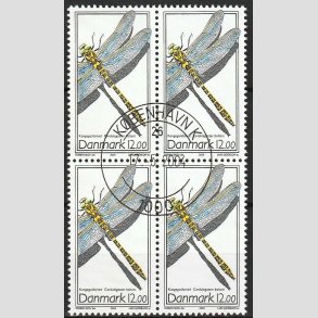 FRIMRKER DANMARK | 2003 - AFA 1354 - Instekter. - 12,00 Kr. Kongeguldsmed i 4-blok - Pragt Stemplet 