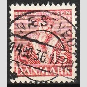 FRIM�RKER DANMARK | 1936 - AFA 232 - Reformationen 15 �re r�d - Lux Stemplet N�stved