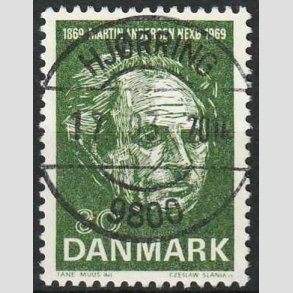 FRIMRKER DANMARK | 1969 - AFA 485 - Martin Andersen Nex - 80 re grn - Pragt Stemplet Hjrring