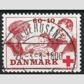 FRIMRKER DANMARK | 1969 - AFA 492 - Dansk Rde Kors velgrendhed - 60 + 10 re brunrd/rd - Pragt Stemplet Hedehusene