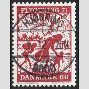 FRIMRKER DANMARK | 1971 - AFA 511 - Flygtning 71 - 60 re brunkarmin - Pragt Stemplet Hjrring