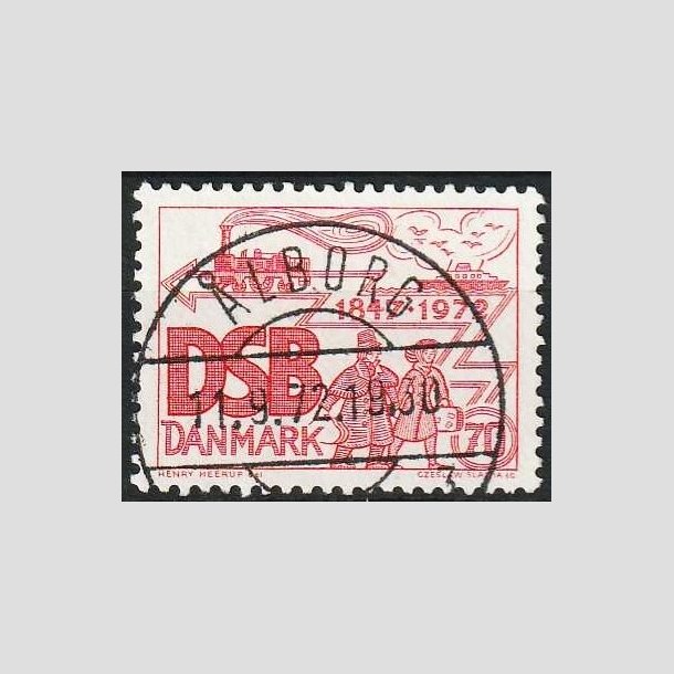 FRIMRKER DANMARK | 1972 - AFA 525 - D.S.B 125 r - 70 re rd - Pragt Stemplet lborg