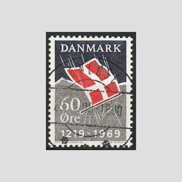 FRIMRKER DANMARK | 1969 - AFA 484 - Dannebrog 750 r - 60 re mrkbl/gr/rd - Pragt Stemplet Vrlse