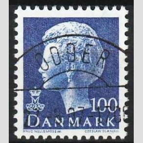 FRIMRKER DANMARK | 1974 - AFA 563 - Dronning Margrethe - 100 re bl - Pragt Stemplet Odder