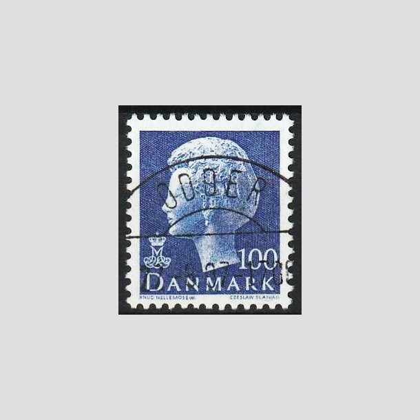 FRIMRKER DANMARK | 1974 - AFA 563 - Dronning Margrethe - 100 re bl - Pragt Stemplet Odder