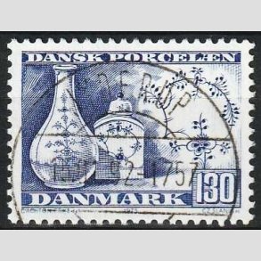 FRIMRKER DANMARK | 1975 - AFA 590 - Dansk porceln - 130 re bl - Pragt Stemplet Jyderup