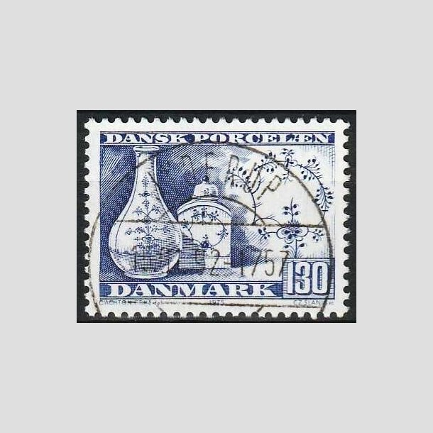 FRIMRKER DANMARK | 1975 - AFA 590 - Dansk porceln - 130 re bl - Pragt Stemplet Jyderup