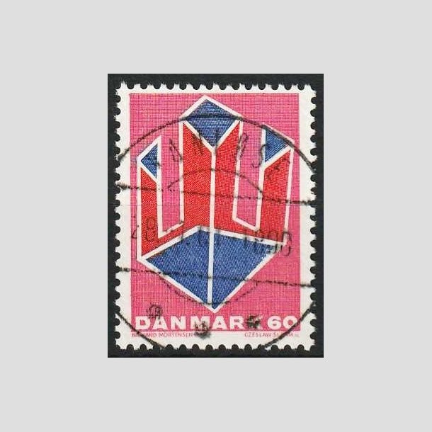 FRIMRKER DANMARK | 1969 - AFA 489 - Non-figurativ tegning - 60 re lillard/rd/bl - Pragt Stemplet Vanlse