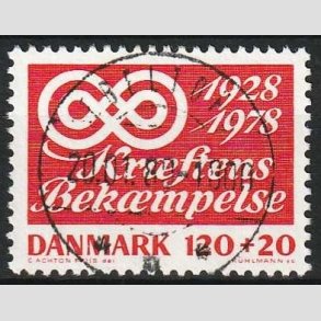 FRIMRKER DANMARK | 1978 - AFA 668 - Krftens Bekmpelse 50 r - 120 + 20 re rd - Pragt Stemplet Ebeltoft