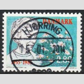 FRIMRKER DANMARK | 1985 - AFA 832 - Dronning Ingrid 50 ret - 2,80 Kr. flerfarvet - Pragt Stemplet Hjrring