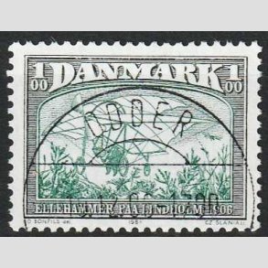 FRIMRKER DANMARK | 1981 - AFA 737 - Flyvning - 1,00 Kr. sortgrn/grn - Pragt Stemplet Odder