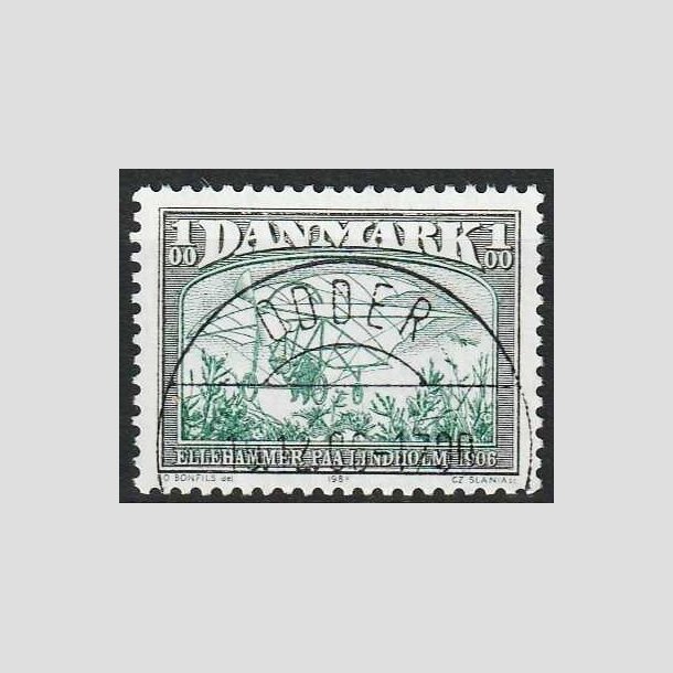 FRIMRKER DANMARK | 1981 - AFA 737 - Flyvning - 1,00 Kr. sortgrn/grn - Pragt Stemplet Odder