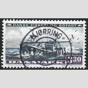 FRIMRKER DANMARK | 1984 - AFA 811 - Fiskeri og sfart - 3,30 Kr. sortbl/violet - Pragt Stemplet Hjrring