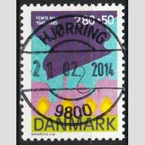 FRIMRKER DANMARK | 1985 - AFA 831 - 40-ret for befrielsen - 2,80 + 50 re Kr. flerfarvet - Pragt Stemplet Hjrring