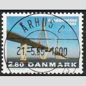 FRIMRKER DANMARK | 1985 - AFA 833 - Farbroerne - 2,80 Kr. flerfarvet - Pragt Stemplet rhus C (Pragtmrke)