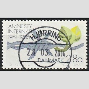 FRIMRKER DANMARK | 1986 - AFA 850 - Amnesty International 25 r - 2,80 Kr. flerfarvet - Pragt Stemplet Hjrring