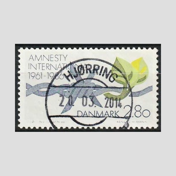 FRIMRKER DANMARK | 1986 - AFA 850 - Amnesty International 25 r - 2,80 Kr. flerfarvet - Pragt Stemplet Hjrring