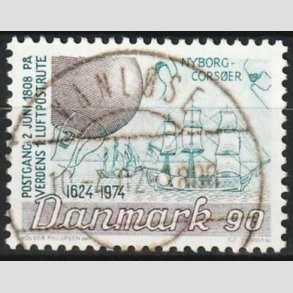FRIMRKER DANMARK | 1974 - AFA 581 - Det danske Postvsen 350 r - 90 re brun/blgrn - Lux Stemplet Vanlse