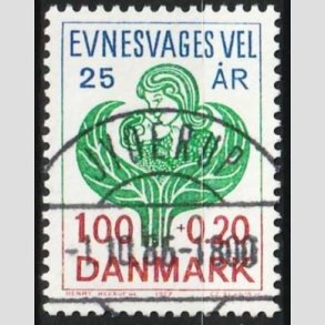FRIMRKER DANMARK | 1977 - AFA 633 - Evnesvages vel - 1,00 + 0,20 Kr. bl/grn/rd - Pragt Stemplet Jyderup