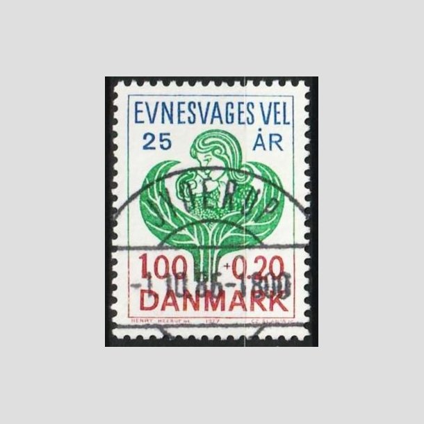 FRIMRKER DANMARK | 1977 - AFA 633 - Evnesvages vel - 1,00 + 0,20 Kr. bl/grn/rd - Pragt Stemplet Jyderup