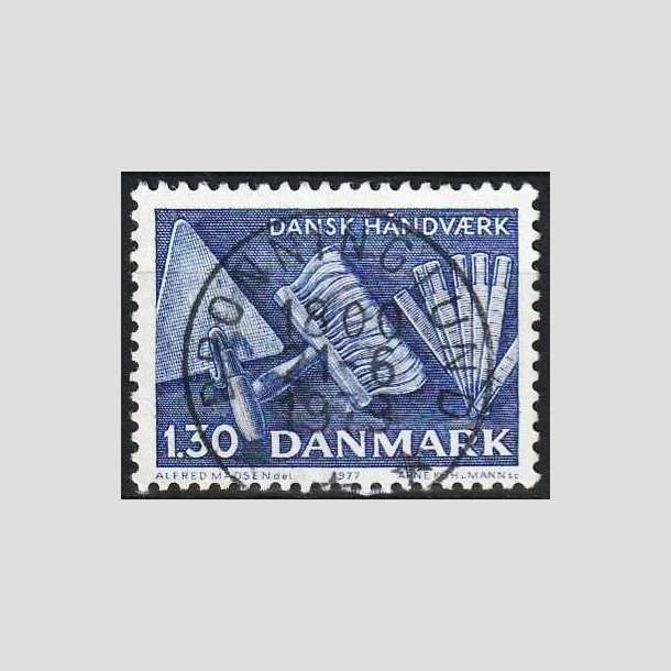 FRIMRKER DANMARK | 1977 - AFA 643 - Dansk hndvrk - 1,30 Kr. bl - Pragt Stemplet Dronninglund