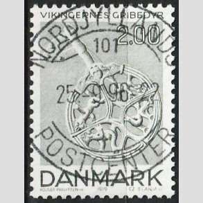 FRIM�RKER DANMARK | 1979 - AFA 685 - Vikingetiden - 2 Kr. gr�nbl� - Pragt Stemplet