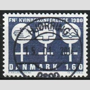 FRIMRKER DANMARK | 1980 - AFA 697 - FNs Kvindekonference - 1,60 Kr. bl - Pragt Stemplet Hjrring