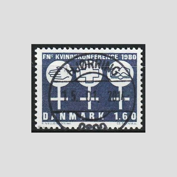 FRIMRKER DANMARK | 1980 - AFA 697 - FNs Kvindekonference - 1,60 Kr. bl - Pragt Stemplet Hjrring