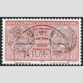 FRIMRKER DANMARK | 1980 - AFA 708 - Gamle danske mnter - 1,30 Kr. rd/rdbrun - Lux Stemplet Odder