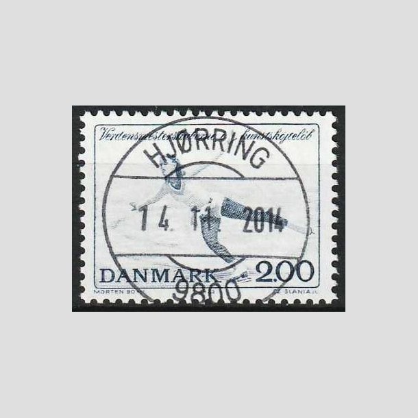 FRIMRKER DANMARK | 1982 - AFA 745 - WM i kunstskjtelb - 2 Kr. bl - Pragt Stemplet Hjrring