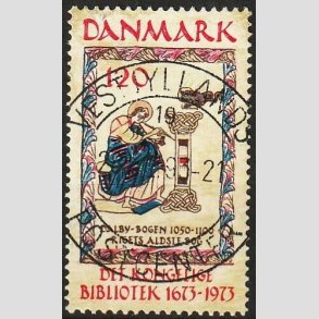 FRIMRKER DANMARK | 1973 - AFA 550 - Det Kongelige Bibliotek 300 r - 120 re beige/brun/bl/rd - Pragt Stemplet Kolding