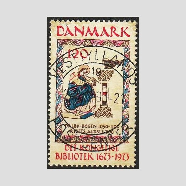 FRIMRKER DANMARK | 1973 - AFA 550 - Det Kongelige Bibliotek 300 r - 120 re beige/brun/bl/rd - Pragt Stemplet Kolding