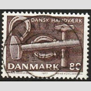 FRIMRKER DANMARK | 1977 - AFA 641 - Dansk hndvrk - 80 re brun - Lux Stemplet Vanlse