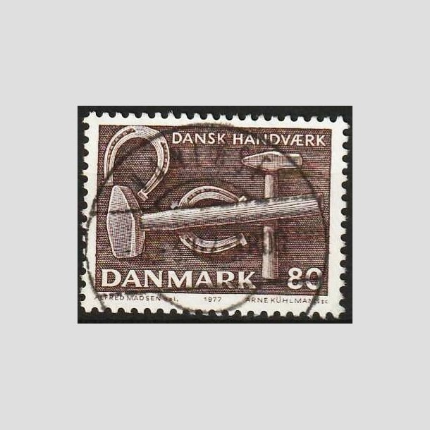 FRIMRKER DANMARK | 1977 - AFA 641 - Dansk hndvrk - 80 re brun - Lux Stemplet Vanlse