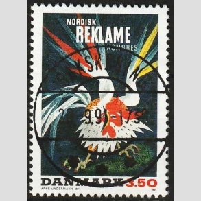 FRIMRKER DANMARK | 1991 - AFA 999 - Dansk Plakatkunst - 3,50 Kr. flerfarvet - Lux Stemplet Sakskbing (Pragtmrke)