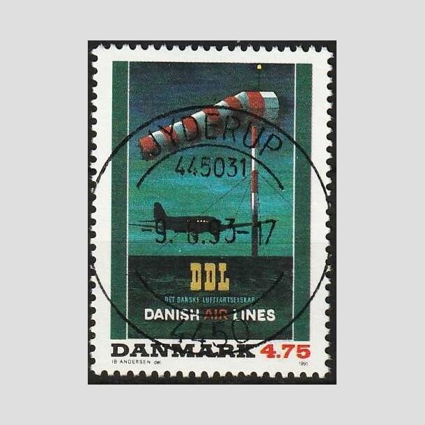 FRIMRKER DANMARK | 1991 - AFA 1001 - Dansk Plakatkunst - 4,75 Kr. flerfarvet - Pragt Stemplet Jyderup