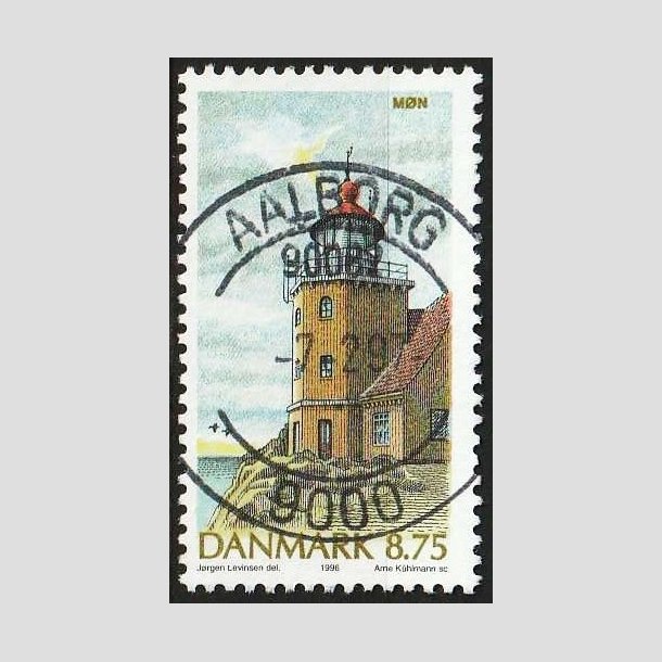 FRIMRKER DANMARK | 1996 - AFA 1127 - Danske fyrtrne - 8,75 Kr. flerfarvet - Pragt Stemplet Aalborg