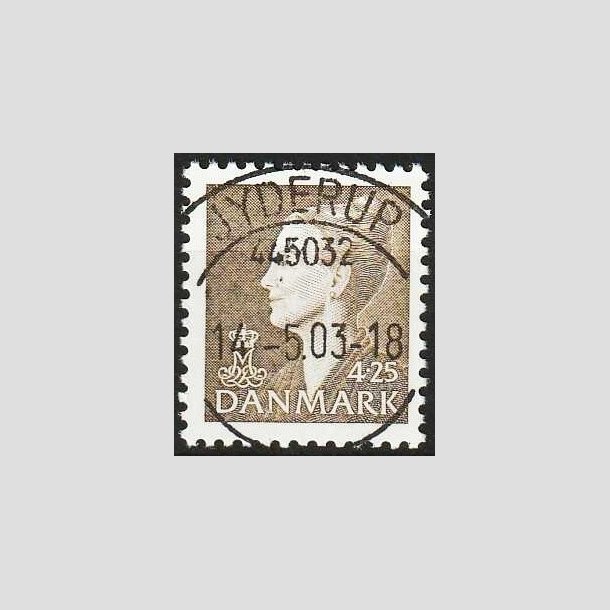 FRIMRKER DANMARK | 1998 - AFA 1170 - Dronning Margrethe II - 4,25 Kr. olivenbrun - Lux Stemplet Jyderup