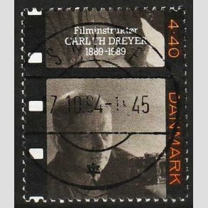 FRIMRKER DANMARK | 1989 - AFA 948 - Dansk film - 4,40 Kr. sort/orange/brunlig - Lux Stemplet Skive