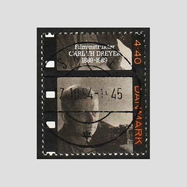 FRIMRKER DANMARK | 1989 - AFA 948 - Dansk film - 4,40 Kr. sort/orange/brunlig - Lux Stemplet Skive