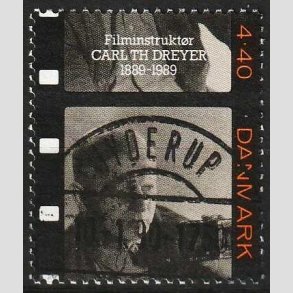 FRIMRKER DANMARK | 1989 - AFA 948 - Dansk film - 4,40 Kr. sort/orange/brunlig - Lux Stemplet Jyderup