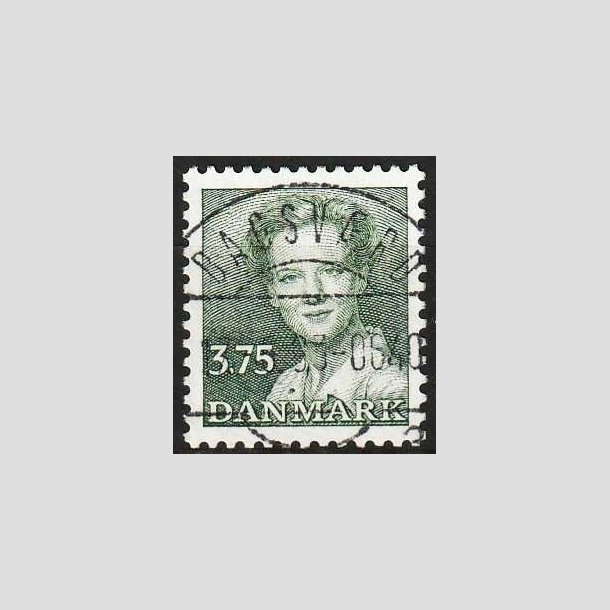 FRIMRKER DANMARK | 1990 - AFA 956 - Dronning Margrethe - 3,75 Kr. grn - Lux Stemplet Bagsvrd (Pragtmrke)