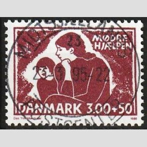 FRIMRKER DANMARK | 1988 - AFA 917 - Mdrehjlpen - 3,00 Kr. + 50 re rdbrun - Pragt Stemplet
