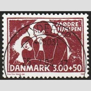FRIMRKER DANMARK | 1988 - AFA 917 - Mdrehjlpen - 3,00 Kr. + 50 re rdbrun - Pragt Stemplet Jyderup