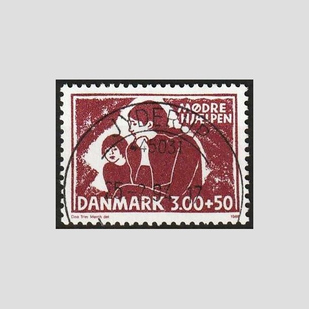 FRIMRKER DANMARK | 1988 - AFA 917 - Mdrehjlpen - 3,00 Kr. + 50 re rdbrun - Pragt Stemplet Jyderup