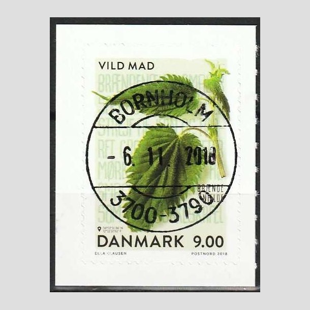 FRIMRKER DANMARK | 2018 - AFA 1941 - Vild mad. - 9,00 kr. flerfarvet - Pragt Stemplet Bornholm