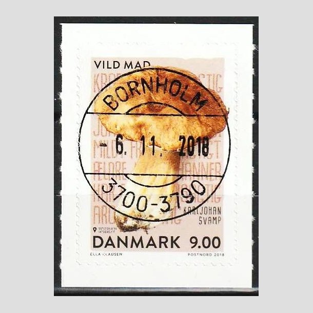 FRIMRKER DANMARK | 2018 - AFA 1942 - Vild mad. - 9,00 kr. flerfarvet - Pragt Stemplet Bornholm