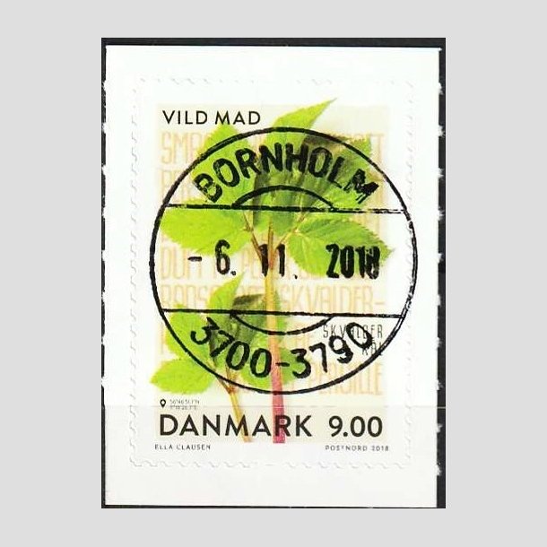 FRIMRKER DANMARK | 2018 - AFA 1944 - Vild mad. - 9,00 kr. flerfarvet - Pragt Stemplet Bornholm