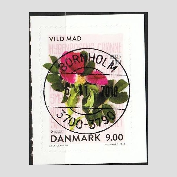 FRIMRKER DANMARK | 2018 - AFA 1945 - Vild mad. - 9,00 kr. flerfarvet - Pragt Stemplet Bornholm